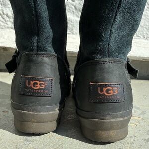 UGG Blue Suede/Black Leather Waterproof Boots
